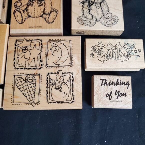 Stampin’ Up! Retired Rubber Stamps Lot of 9 – Bears, Sunflower, Christmas, Seaso - Picture 3 of 5